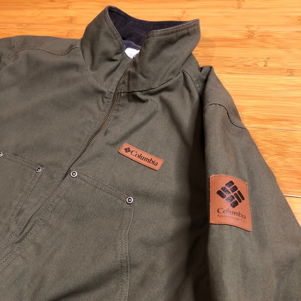 Barn Jacket Columbia Coat Like New Olive Green Fleeced Lined Insulated Jacket - Picture 9 of 13